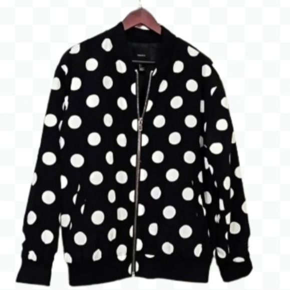 Forever 21 Jackets & Blazers - Forever 21 Black Polka Dot Puffy Jacket Sz Lg